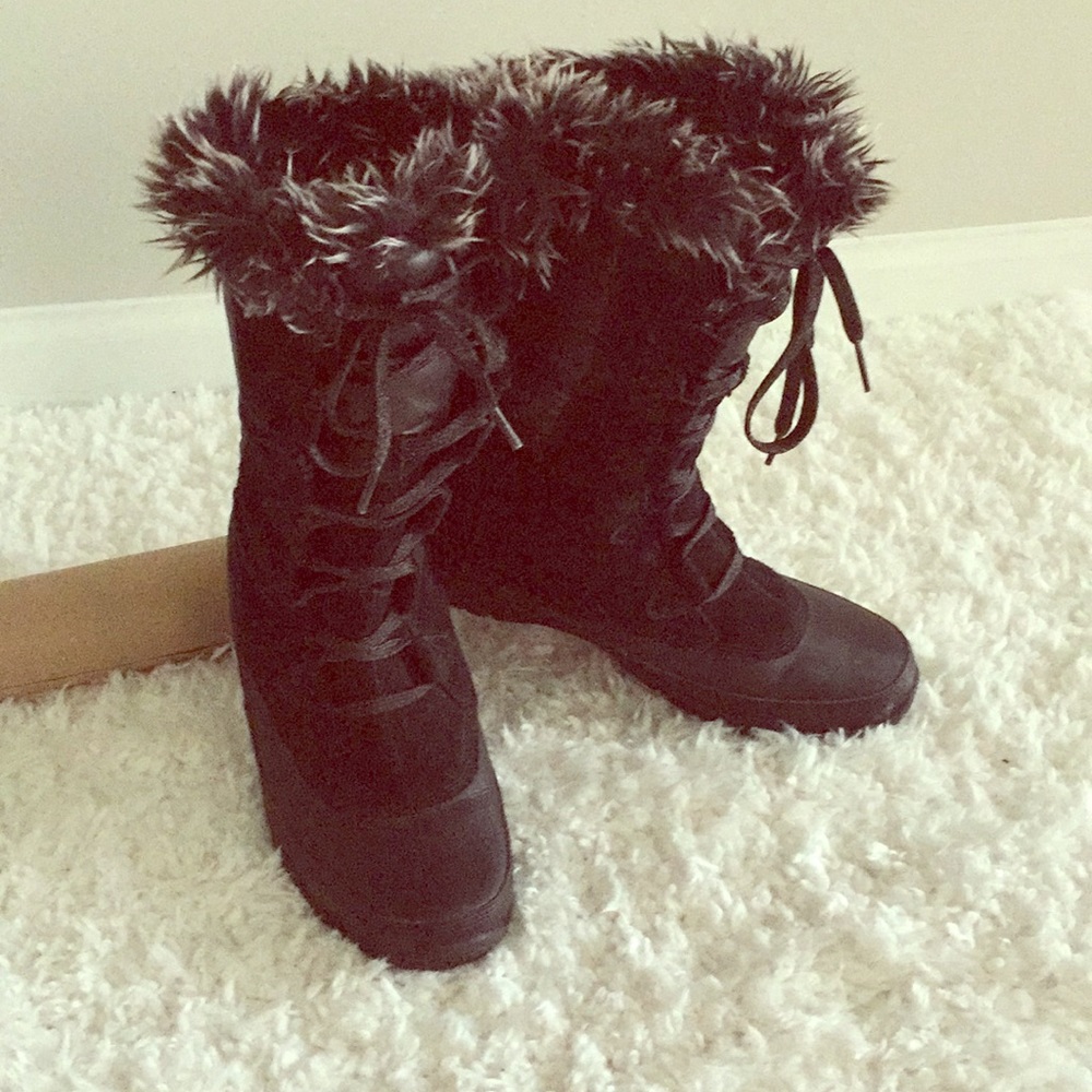 The North Face Black w/ Fur Long Boots